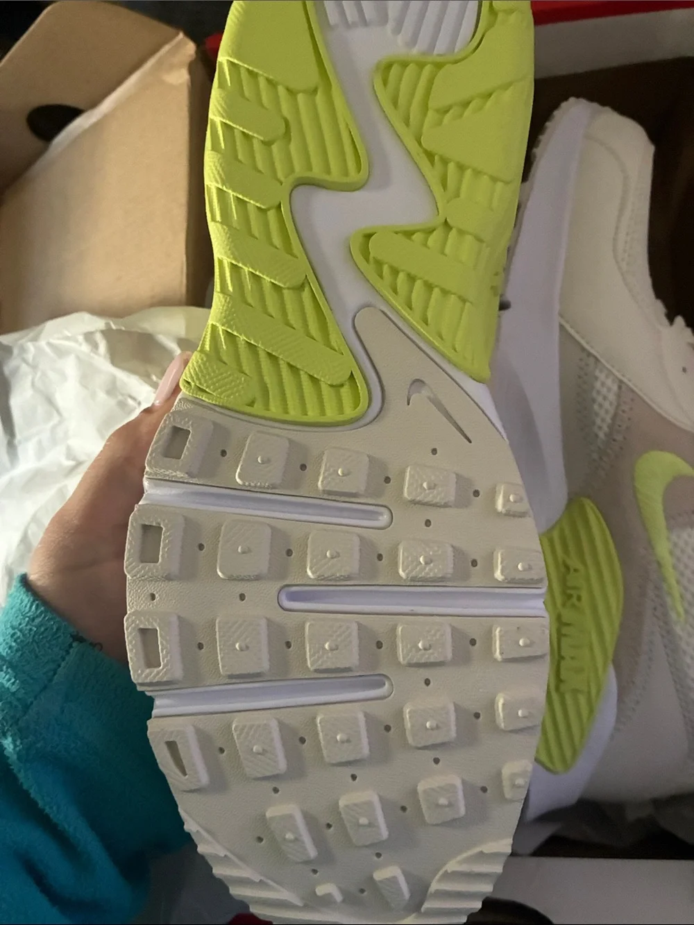 Nike Air Max White with Neon Yellow Accents Brand new Size 8.5 W